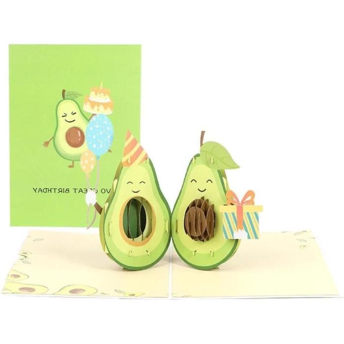 Carte D'Anniversaire Pop-up 3D Motif Avocat - Ouverture Automatique - UK - Pour Message Personnalisé, Décoration