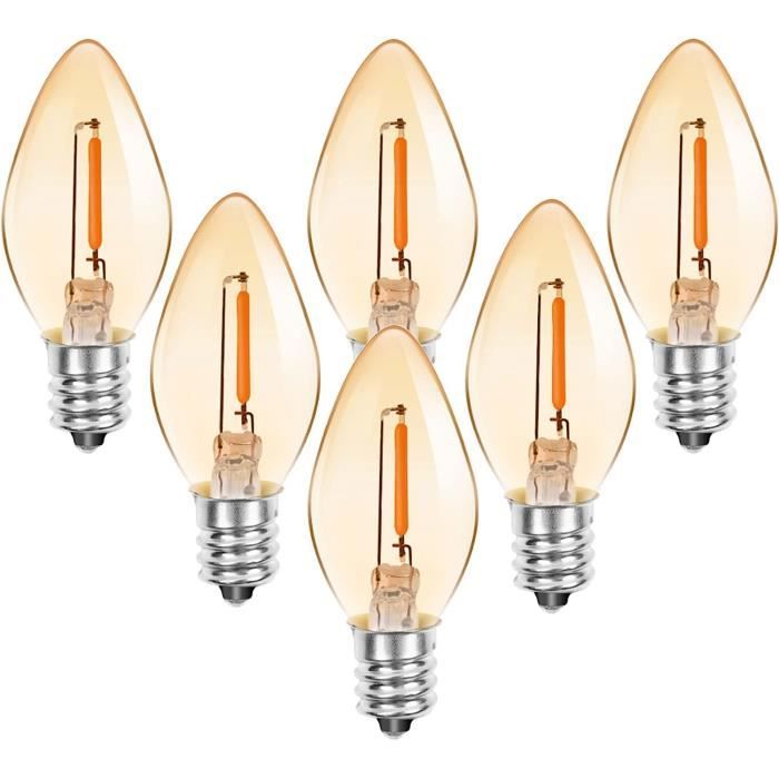DoRight 6X 0.5W E14 C7 LED Ampoule de Rechange, Lampes de Sel en Verre  Ambre, Lustre Décoratif Équivalent 5W, Lampe de [696] - Cdiscount Maison