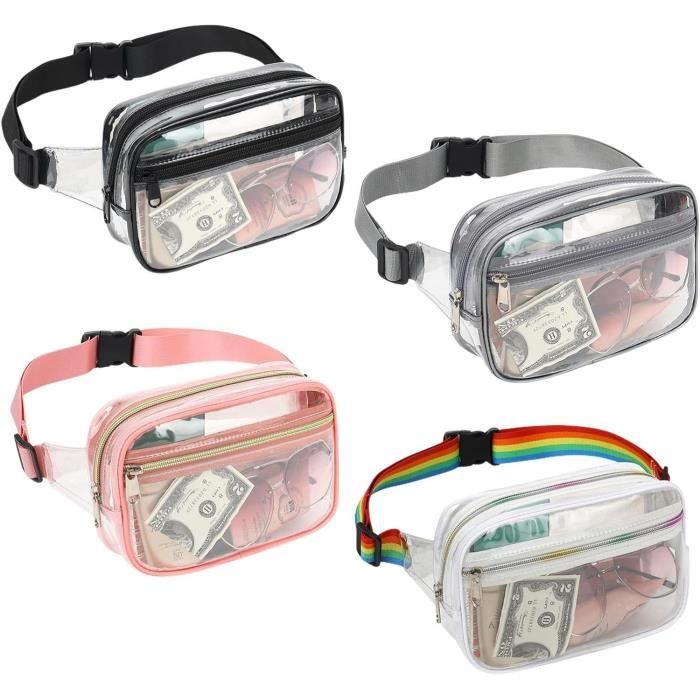 Gormyel Sac Banane Transparent,Sac Banane Transparent en PVC pour la Taille | Sac de Rangement 