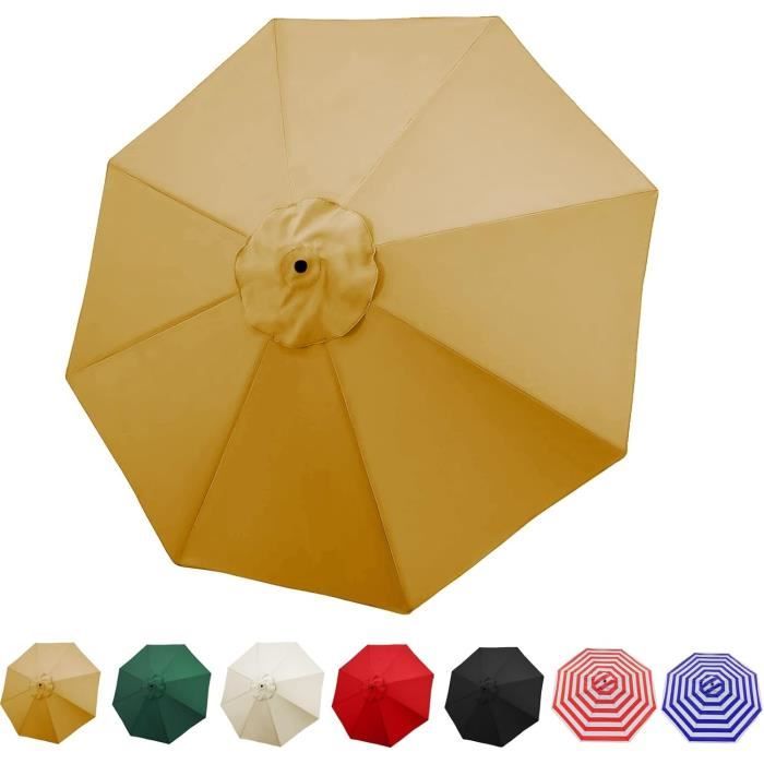 Toile De Remplacement Pour Parasol 6 Ou 8 Baleines – Tailles 2m à 3m, Polyester Anti-UV – Auvent De Rechange Avec Aérations