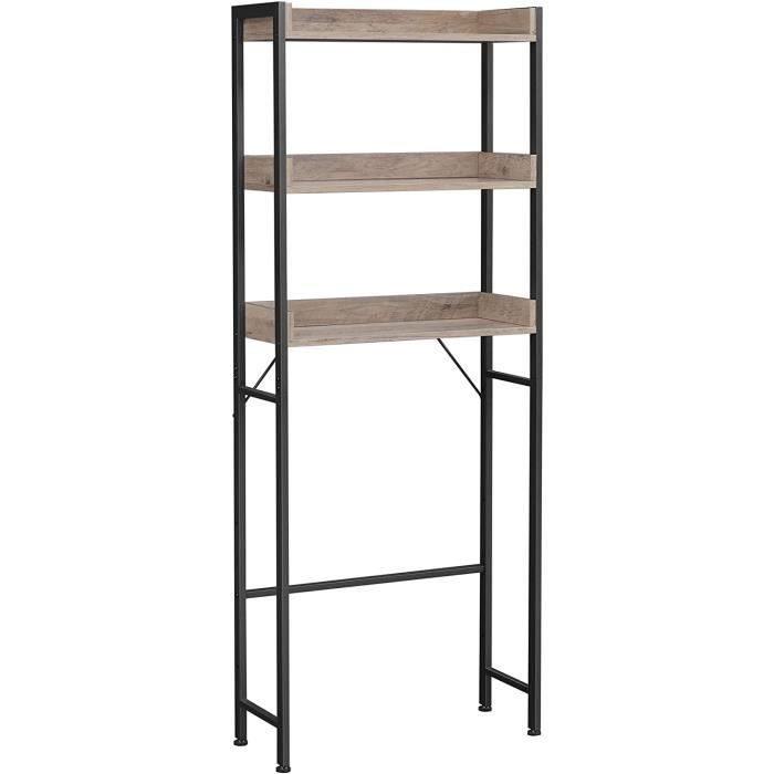 Étagère WC 3 Niveaux HOOBRO 63x24x163cm - Rangement Salle De Bain Style Industriel