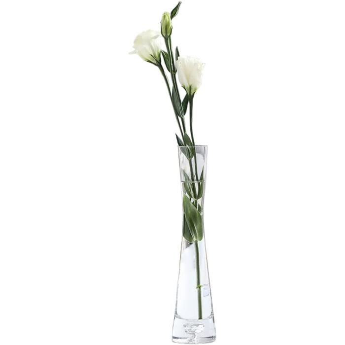 Mini Vase Décoratif En Verre Transparent - Hauteur 11,9 Cm - Pour Bureau Étagère