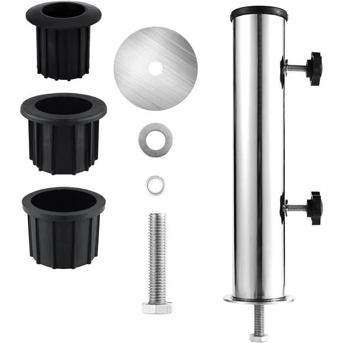 Support Parasol VANROUG - Pied Fixation Pour Dalle Granit - Tube Acier Pour Parasol Extérieur