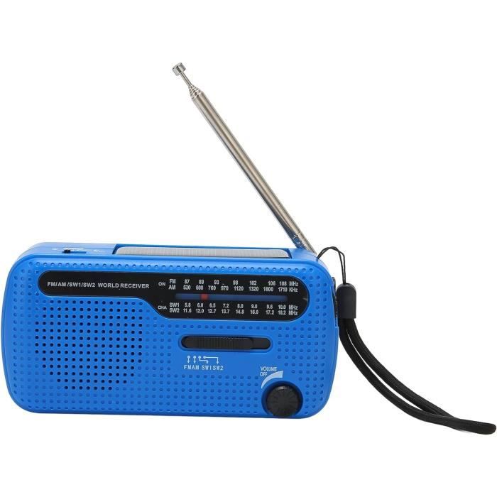 Radio D’urgence Solaire à Manivelle - FM/AM - 4 Voies D’alimentation - Neuf
