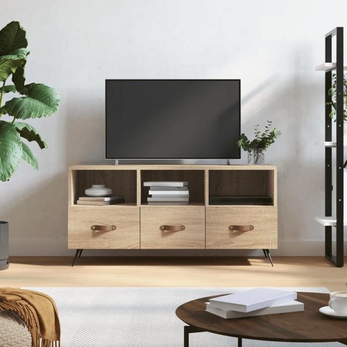 vidaXL Meuble TV chêne sonoma 102x36x50 cm bois dingénierie 829007