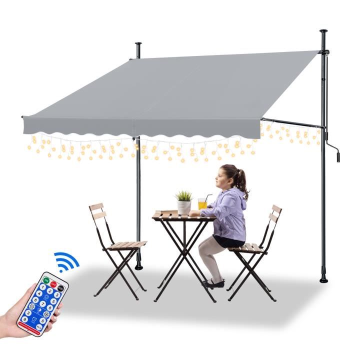 YRHOME Auvent à pince auvent de balcon sans perçage Auvent rétractable