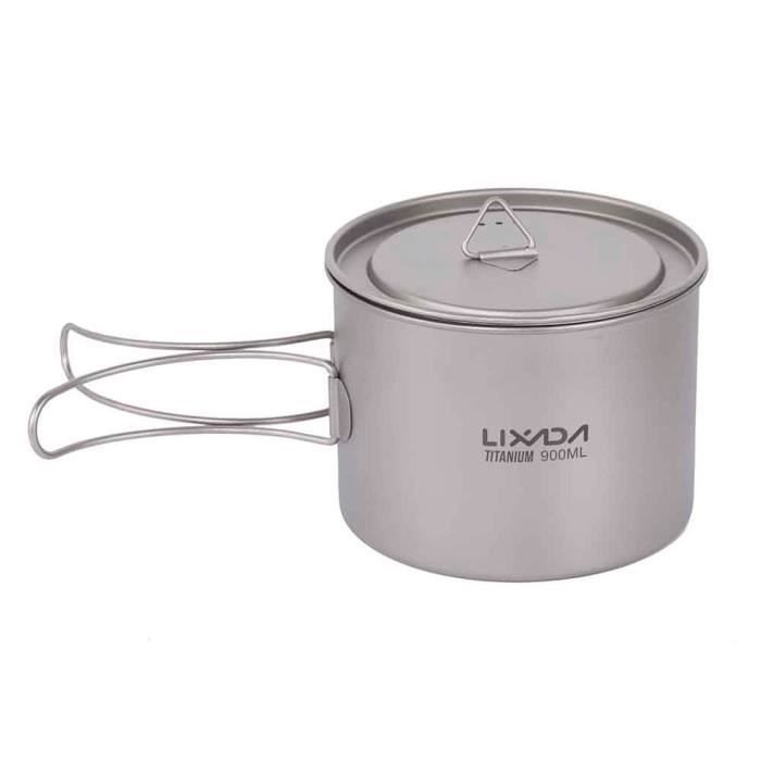 Pot De Cuisson En Titane Pur 900 Ml - Léger Et Portable Pour Camping Et Pique-nique - Neuf - Couleur Argent