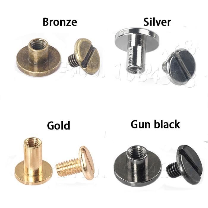 DHER 40 Pièces Boulons Rivets D Ring Rivets,Anneau Rivets En