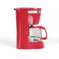 Cafetière électrique LIVOO DOD163R - finition Rouge, capacité de 1.25L / 12 tasses, Verseuse en verre avec système anti-gouttes-1