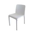 Lot de 6 chaises de jardin empilables en résine PEGANE - Blanc - Conception ergonomique - 100% recyclable-1