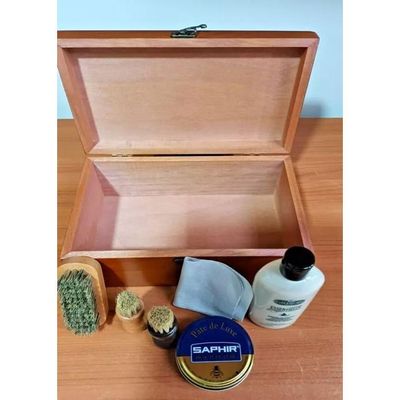Baranne Coffret Cirage Noir Complet – Crème 1913 Cire D'Abeille + Accessoires – Entretien Chaussures Cuir
