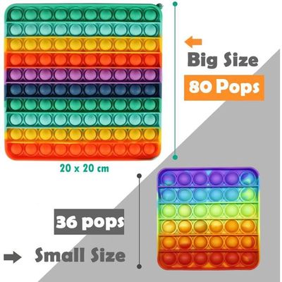 PopIt Carré Couleurs Pastels - Jouet Anti-stress En Silicone, Imperméable - Pour Enfants Et Adultes, 12x12 Cm - 2