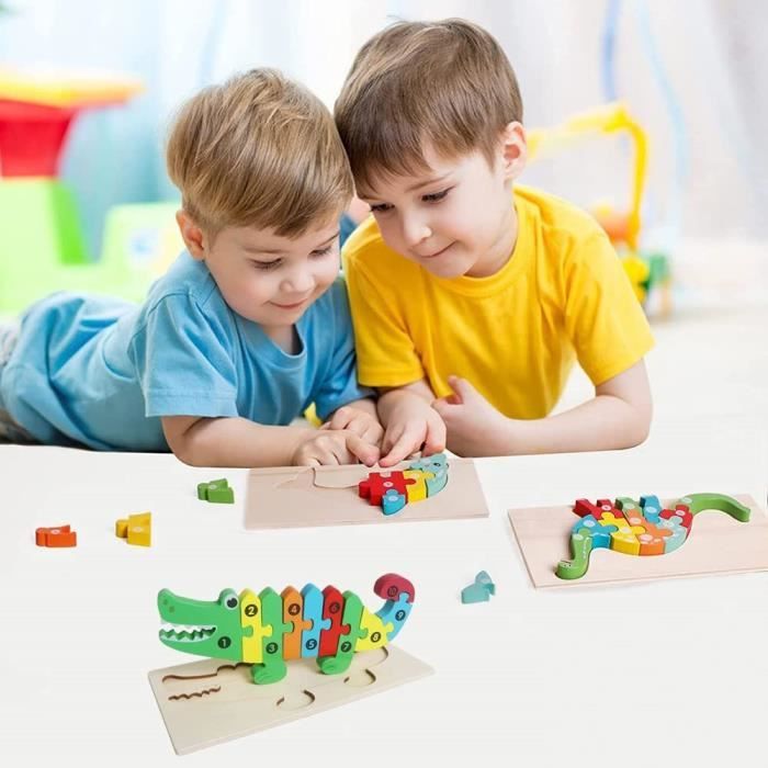 Puzzle en Bois pour Enfants, 8PCS Jouet Montessori Puzzles, Jouets  Montessori pour Enfant 1 2 3 4 Ans, Puzzle à Encastrements, Cadeau pour  Enfants garçons et Filles : : Jeux et Jouets