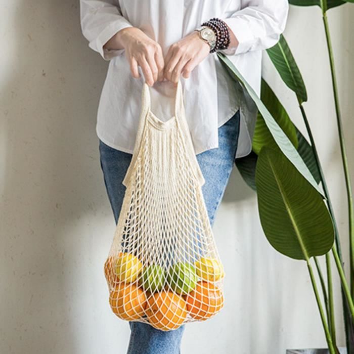 Ipetboom - Lot De 10 Sacs Filet Réutilisables Pour Fruits Et Légumes - Cordon De Serrage - Lavables Et Respirants