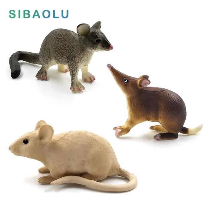 Figurine de souris de dessin animé de Noël, modèle animal de rat, paysage  de mousse, artisanat