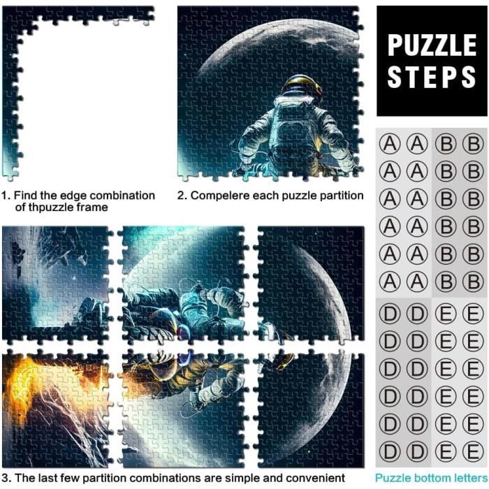 500 Pièces Puzzles Lune Motard Astronaute Puzzle Pour Adultes Puzzle En