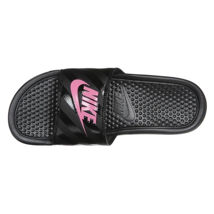 Nike benassi femme noir on sale