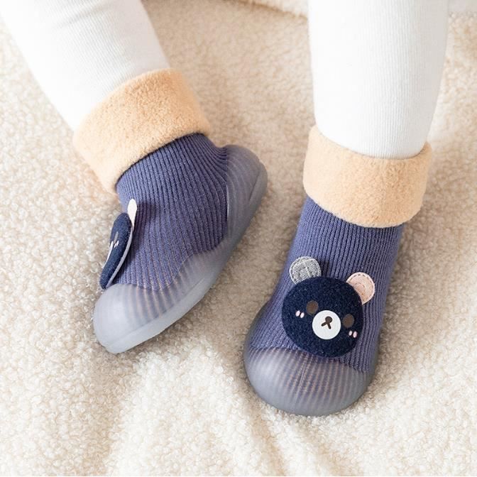 Chausson Chaussette Antidérapante Bébé Fille Mignonne Chaussettes Bebe  Nouveau-né Unisex Chaussures Premiers Pas Semelle-Bleu Bleu - Cdiscount  Chaussures