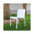 Lot de 6 chaises de jardin empilables en résine PEGANE - Blanc - Conception ergonomique - 100% recyclable-2
