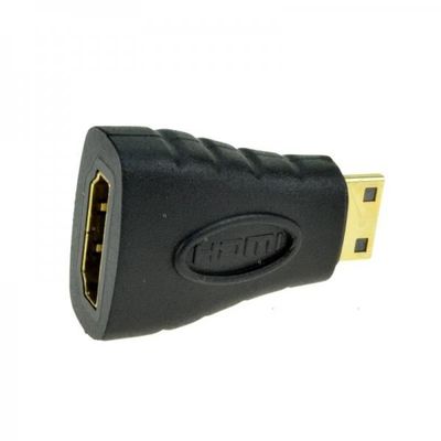Adaptateur Mini HDMI Vers HDMI PremiumCord - Or 24K - Parfait Pour Caméras, Tablettes Et PC Portable - Noir
