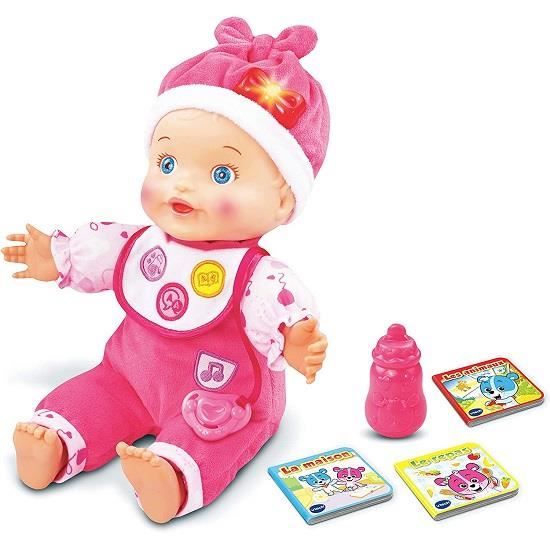 Poupee Interactive Parle Rit Chante Et Fait Coucou 32 Cm Velours Tout Doux Rose Vtech Piles Fournies Chansons Reagit Rit Parle Cdiscount Jeux Jouets