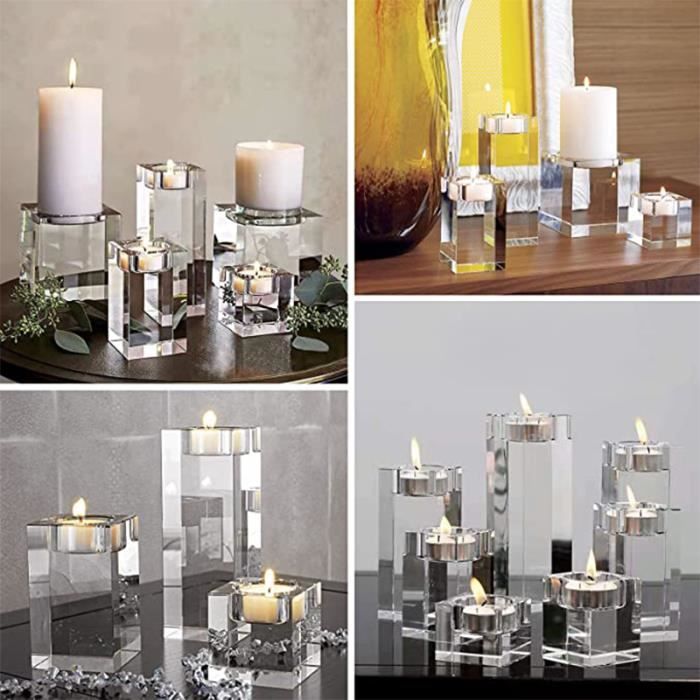 Set De 3 Porte-Bougies En Verre Doré Mat Sur Tige - 50, 55, 60 Cm - Idéal Décoration De Table Mariage, Fête, Centre De Table - 5