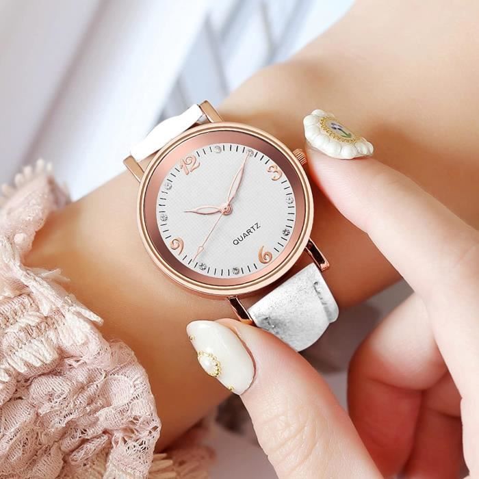 Montre Aiguille Lumineuse Pour Femme Avec Bracelet En Cuir 22 M