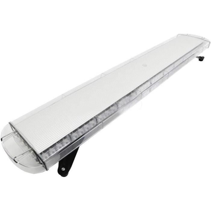 Barre Lumineuse Stroboscopique 54 LED Ambre 68 Cm - Gyrophare Magnétique 12-24V Camion Voiture