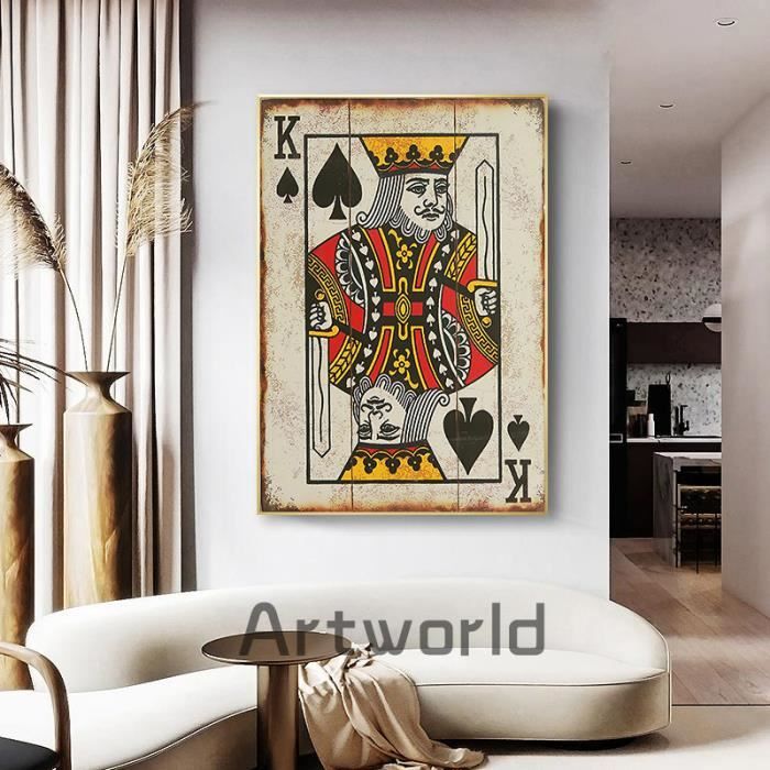 Autocollant Porte 3D Effet Trompe-l'œil - Motif Cartes à Jouer Poker - Dimensions 93x205 Cm - PVC Auto-adhésif - Facile à Poser Et à Retirer