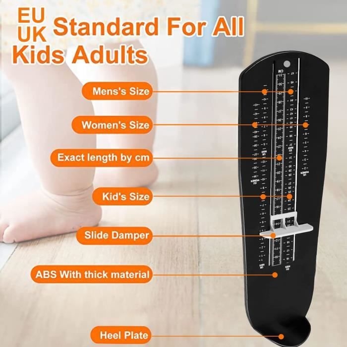 Pedimetre Enfants et Adultes Mesure Pied Enfant Pédimètre Professionnel  pour Déterminer la Pointure EUR UK 18 à 47 avec Mètre Ruban - Cdiscount