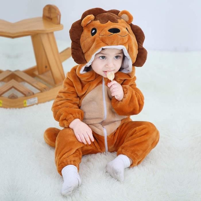 Bébé Grenouillères Animal Pyjama Combinaison Pyjama Avec Fermeture éclair  0-24 Mois Unisexe Orange - Cdiscount Prêt-à-Porter