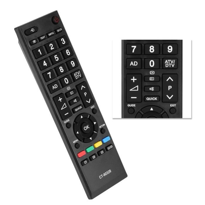 Télécommande De Remplacement Générique Pour Téléviseurs Toshiba CT-90326, 26AV615DG, Etc.