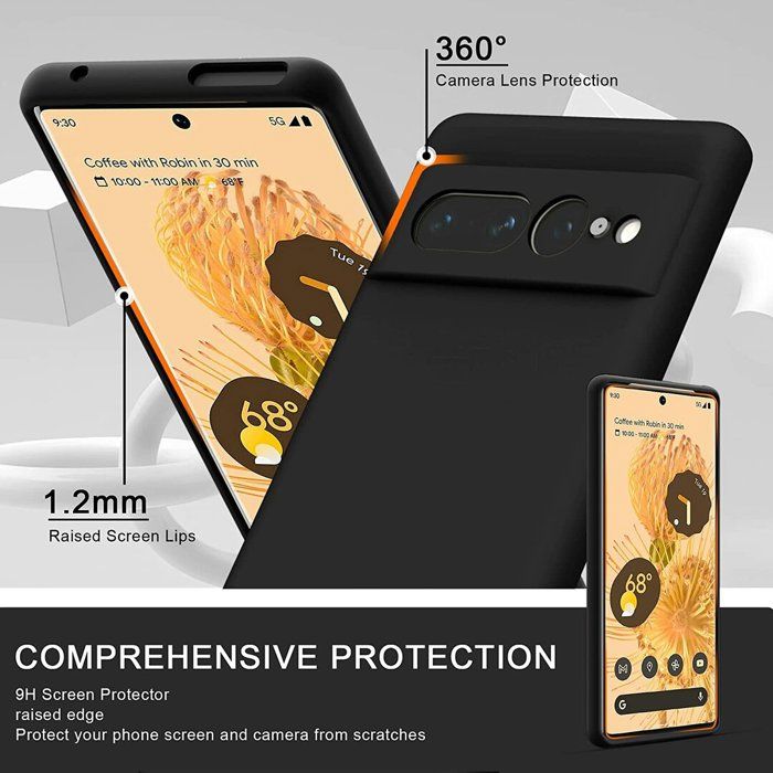 Coque De Protection En Silicone Noire Little Boutik Pour Google Pixel 7 Pro 5G - Référence Wz-PIXEL7PRO-BLACKCASE