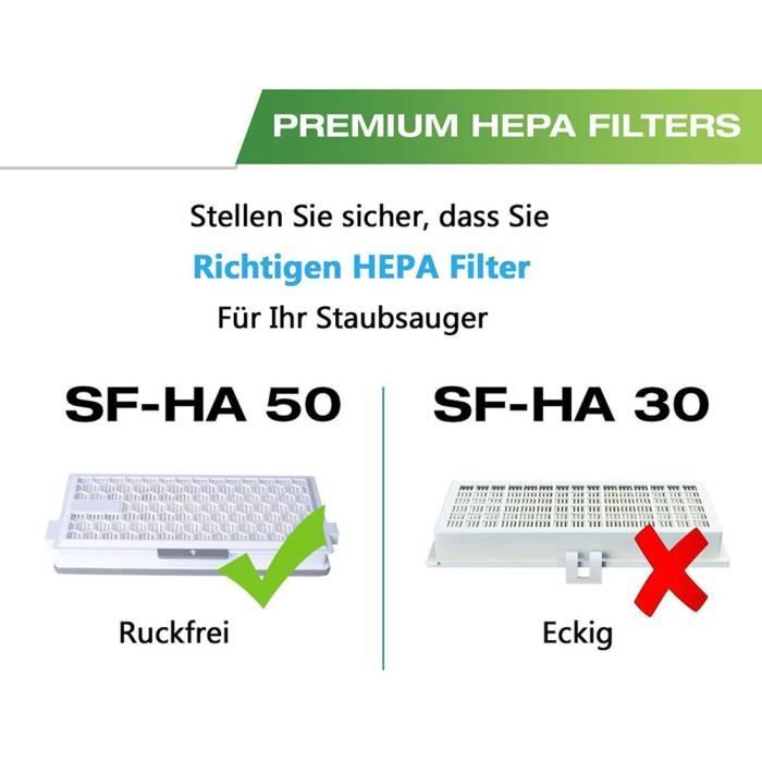 Lot de 2 filtres Airclean Plus pour Miele Air Clean SF-HA 50, Complete C2  C3