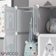 Armoire modulaire pour enfants VICCO ANDY - Gris/Bleu - 5 compartiments - Tringle-3