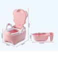 Siège de Toilette bébé Réducteur de WC Enfant Potty Pot Toilette Chaise pliable en Plastique Rose Antidérapant VINTEKY®-3
