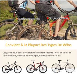 Kit Garde-boue Vélo RACEL - Noir, Universel, 24-28 Pouces, Avant Et Arrière, Neuf