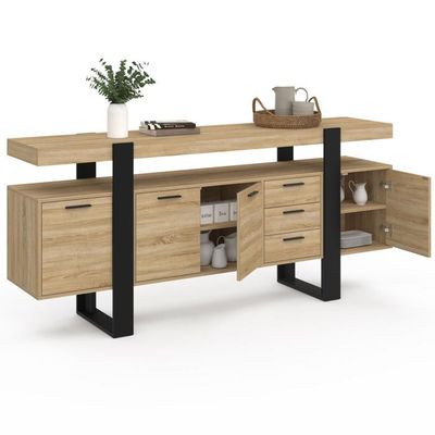 vidaXL Buffet Noir 40x35x80 cm Bois massif de pin pas cher