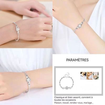 Bracelet Cœur Infini En Argent Sterling – Zirconium Cubique 5A – Taille Ajustable 16+6cm – Cadeau Saint-Valentin, Anniversaire