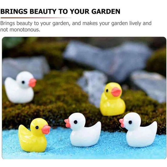 50 Petits Canards En Résine - Blanc, Noir, Orange - 1,8x1,7x1,5 Cm - Déco Halloween, Jardin, Maison