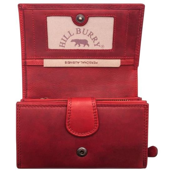 Hill Burry Portefeuille Cuir V/éritable Femme Porte-Monnaie en Cuir de qualit/é pour Femmes avec Un Look Vintage Marron Bourse de Vachette Porte-Monnaie en Cuir v/éritable de premi/ère qualit/é