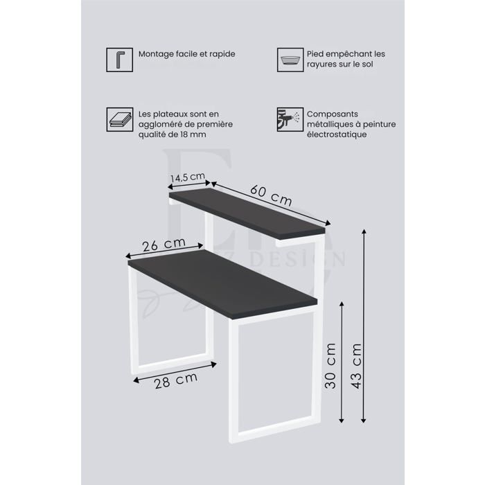 APEX Étagère De Rangement Extensible Pour Four à Micro-ondes, étagère De Rangement Double Couche Pour Plan De Travail Blanche 92344782