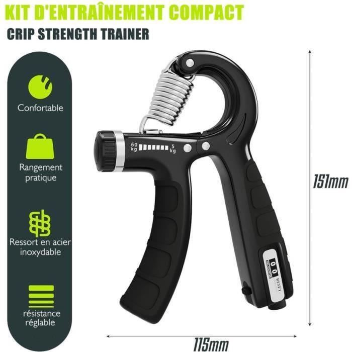 Lot De 2 Renforceurs De Poignée Réglables 5–60 Kg – Exerciceur De Main Ergonomique Pour Athlètes, Musiciens Et Rééducation