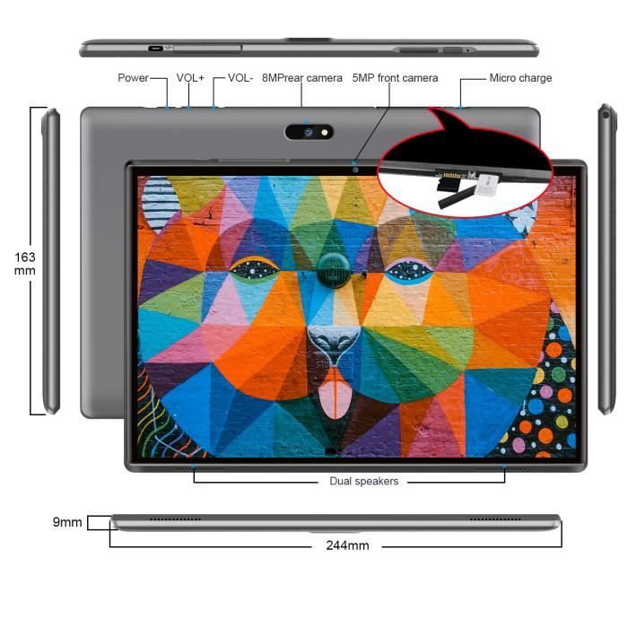 Ordinateur 2 En 1-10.1" HD IPS-3GO+32GO/128GB-Android3