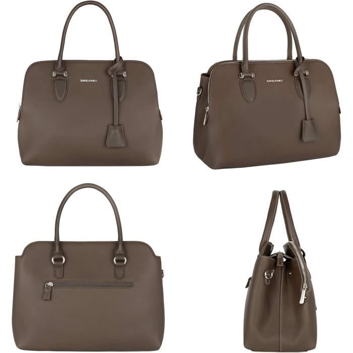 Grand Sac Fourre-tout En Cuir Absinthe - Multi-poches Et Bandoulière - Femme