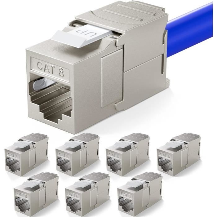 Kwnobile Lot De 5 Modules Keystone Cat 6A Blindés - Connecteurs RJ45 Snap-in + Prises Murales | Installation Facile