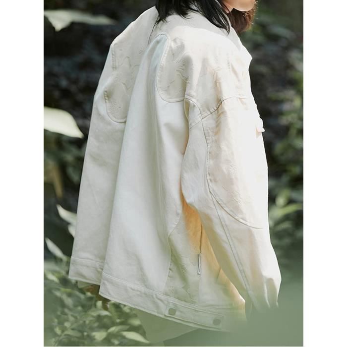 Minetom Homme Veste en Jean Manche Longue Denim Jacket Oversize