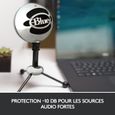 Microphone USB - LOGITECH G - Snowball - Pour Enregistrement, Streaming, Podcast, Gaming - PC et MAC - Aluminium-4