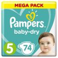 Pampers Baby-Dry Taille 5, 11-16 kg - 74 Couches - Mega Pack-0