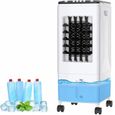 Climatiseur Mobile Rafraîchisseur d’Air, Réservoir 6L, 4 Blocs Réfrigérants, 60W Économie d’Énergie, 40dB Silencieux,3 Vitesses